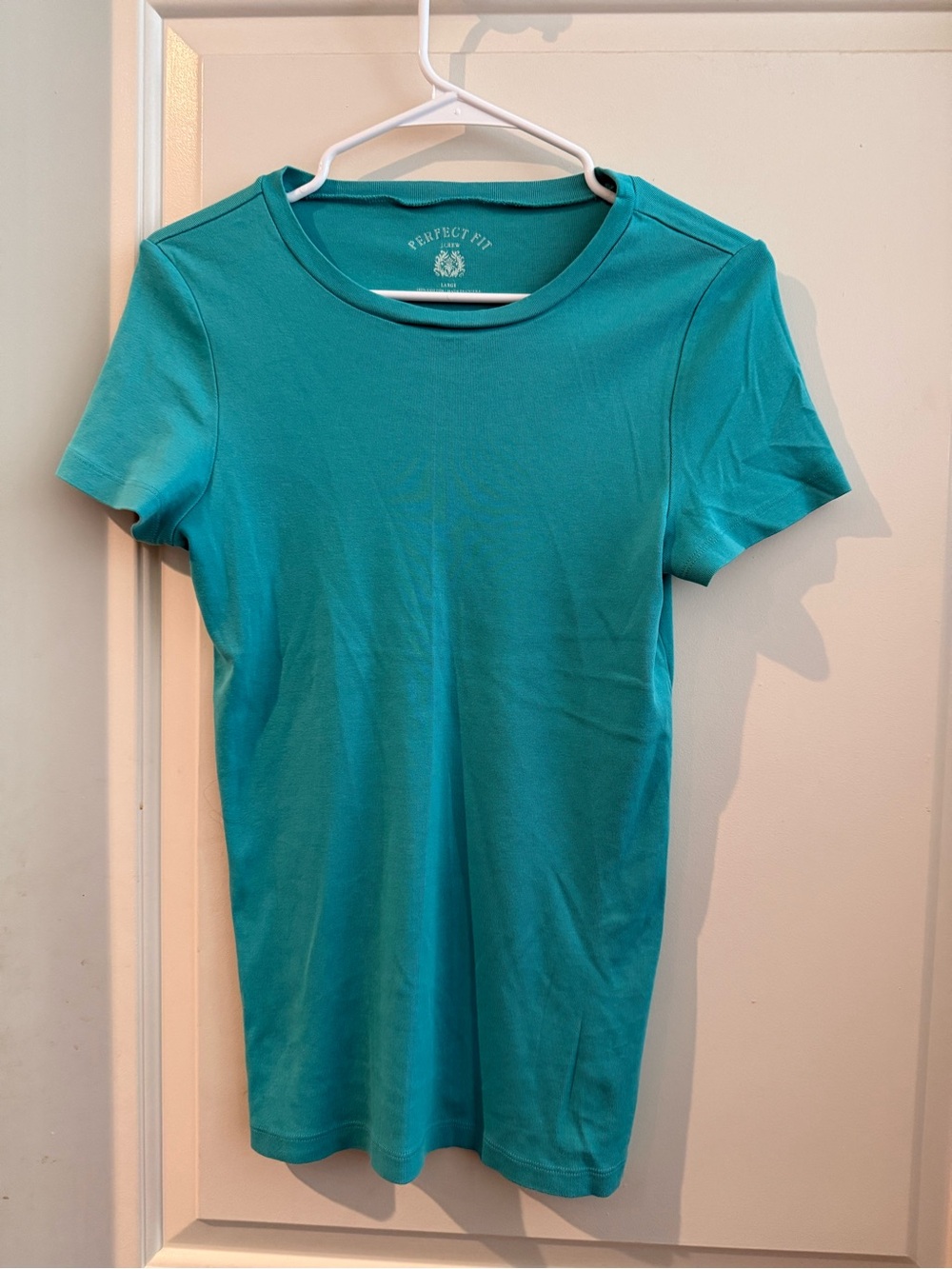 J. Crew Teal Ribbed Crewneck Top
